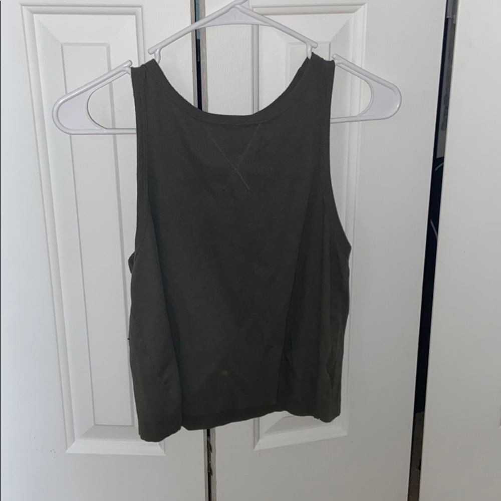 green tank top
